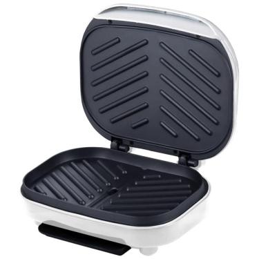 Imagem de Churrasqueira Grill Elétrica até 2 Porções com Chapa Antiaderente, 110V, Dominion, Branco