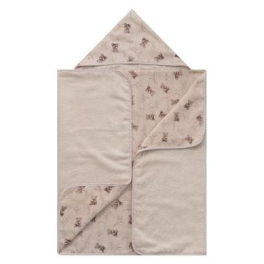 Imagem de Toalha Banhão para Bebê Felpa Soft Baby Joy Clássicos, Urso Bege