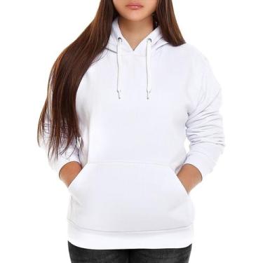 Imagem de Moletom Capuz Com Bolso Canguru Flanelado Liso Sem Estampas - MF, Bran