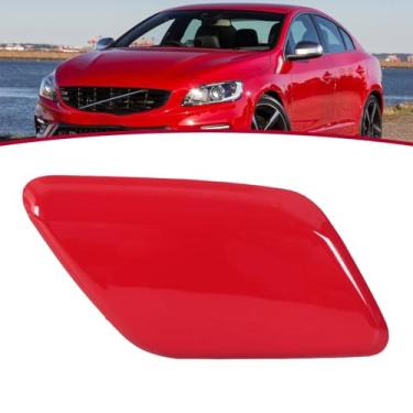 Imagem de JESYMBX Tampa do bocal da arruela do farol do para-choque dianteiro para Volvo V60 S60 2011 2012 2013 Tampa do jato de pulverização B vermelha direita