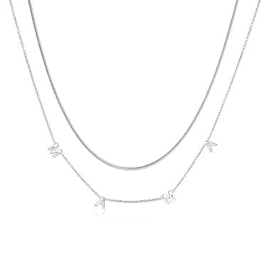 Imagem de Zillaly Colar de barra horizontal de ouro rosa de prata ouro ouro 18 K banhado a ouro 18K corrente ajustável feminina, Metal, não conhecido