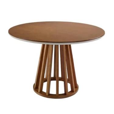 Imagem de Mesa de Jantar Cone Ripada - Imbuia Glazer - GH M, 150 x 150