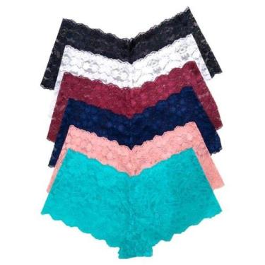 Imagem de Kit 5 Calcinha Caleçon Renda Tanga Luxo Short Calesson Sexy Atacado Co