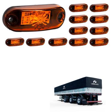 Imagem de 12 Lanterna Delimitadora LED Carreta Librelato Lateral Âmbar