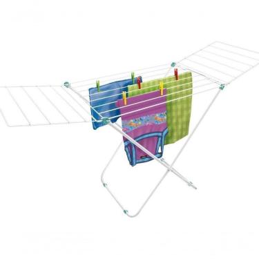 Imagem de Varal De Chão Com Abas Nápoles Aço- Pratico E Econômico 10kg