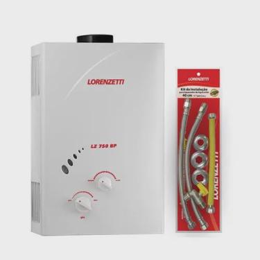 Imagem de Aquecedor de Água a Gás lz 750BP Lorenzetti - gn (Gas de Rua) com kit