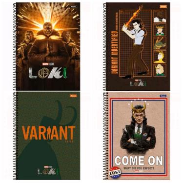 Imagem de Caderno Loki 10 Matérias Marvel 160 Folhas Escolar