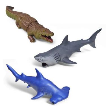 Imagem de Kit Boneco Vinil Animais Marinhos Predadores Super Realistas - Cometa