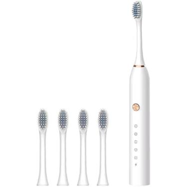Imagem de Escova de Dentes Elétrica Ultrassônica Recarregável para Adultos 4 Cabeças UBS (Branca