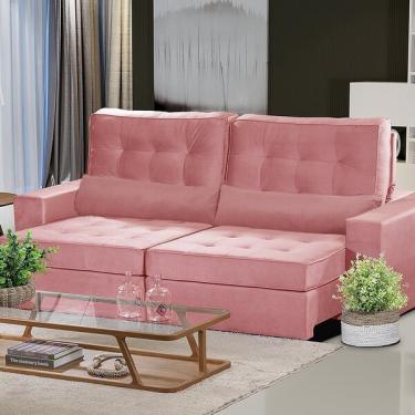 Imagem de Sofá Curitiba Modular 3 Lugares 230cm Retrátil Reclinável Rose