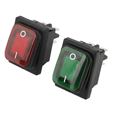 Imagem de Impermeável Preto 4 Pin 2 Posição On OFF Red Green Lamp Rocker Switch Set para Barco IP67 Nível Impermeável