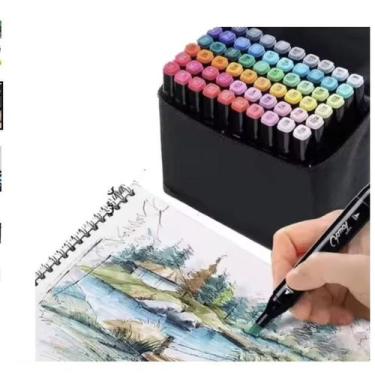 Imagem de Caneta Marcadora de Cabeça Dupla Oleoso Pintura Artística Para Estudan