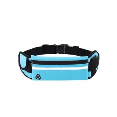 Imagem de Pochete Esportiva Antifurto Para Corrida, Caminhada, Ciclismo à Prova d'Água com Porta-Garrafa, 36cm x 10cm, Compatível com Smartphones até 7 Polegadas, Azul