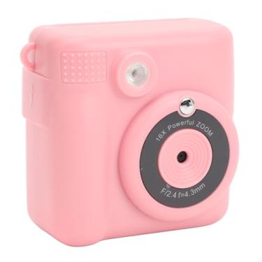 Imagem de Câmera Digital 1080p, Câmera de Impressão Instantânea Multifuncional Tela de 2,4 Polegadas para Fotografia (Rosa)