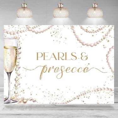 Imagem de Rsuuinu Pérolas e Prosecco pano de fundo para chá de panela, champanhe, noivado, despedida de solteira, fundo fotográfico, casamento, noiva para ser, suprimentos de decoração de festa de casamento