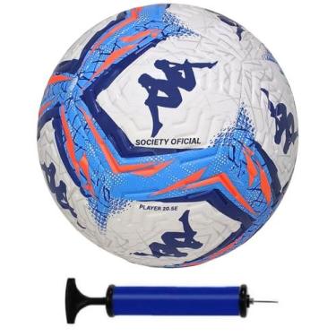 Imagem de Bola de futebol society kappa player + bomba de ar, Azul