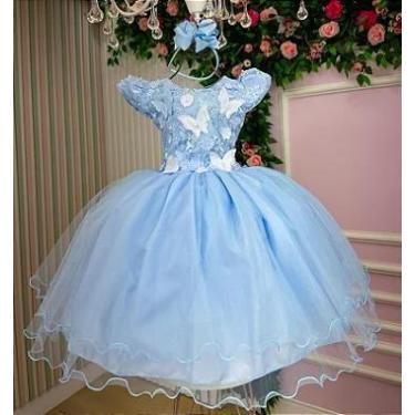 Imagem de Vestido Marie Jardim Encantado Azul Bebê Jardim das Borboletas, 6, Spi