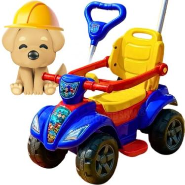 Imagem de Carrinho de Passeio Quadriciclo Infantil Andador Para Desenvolvimento inicial coordenação motora criança 1 ano bebê 12 meses presente menino menina dia das crianças natal pascoa (Azul)