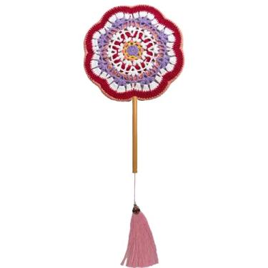 Imagem de 3GO 30GO Ventilador redondo chinês, ventilador de mão antigo, ventilador feito à mão, presente de casamento decoração de casa (rosa)