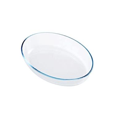 Imagem de WYUYIWH Tigelas para cozinha prato de peixe de vidro alto prato de cozinha forno micro-ondas tigela de aquecimento doméstico salada prato de comida utensílios de mesa 1,5/2/3L para lanche, sobremesa