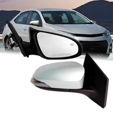Imagem de VMDCcdz Espelho lateral do passageiro direito compatível com Toyota Corolla 2014-2018 com luz de seta aquecida 7 pinos espelho retrovisor traseiro prateado