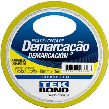 Imagem de Fita para Demarcação de Solo PVC Amarela 48MM X 15M - Tekbond