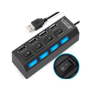 Imagem de Hub usb 2.0 de 4 portas c/ tomada 5.0gb/s sm
