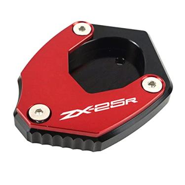 Imagem de Acc-Creativity Suporte de pé de motocicleta com ampliador lateral para placa de extensão compatível com Kawasaki ZX-25R ZX25R 2020-2022 (vermelho)