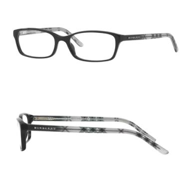 Imagem de BURBERRY BE2073 Óculos de acetato em formato retangular com kit de óculos de luxo eSHADES, Armação preta | Lente transparente