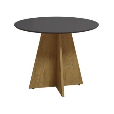 Imagem de Mesa De Jantar Redonda 103cm Multimóveis Cr50047 Carvalho/cinza Carvalho/cinza