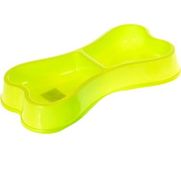 Imagem de Comedouro Osso Duplo 24x13x3,5cm 150ml Verde