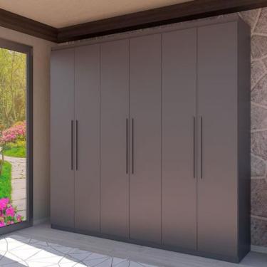 Imagem de Guarda Roupa Casal Bartira Genova Com 6 Portas 3 Gavetas E 236,7 Cm Grafite