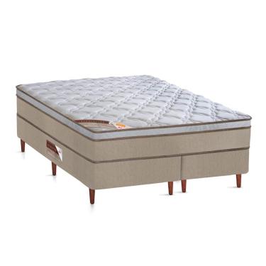 Imagem de Cama Box Queen Size Castor Revolution Com Mola Bonnel 66x158x198cm Branco Com Bege