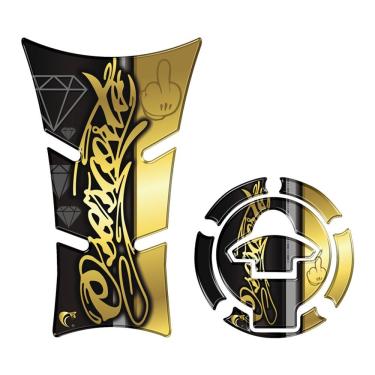 Imagem de Kit Protetor Tanque E Bocal Adesivo Moto Yamaha Fz25 2023/2024 Dourado Cor Dourado