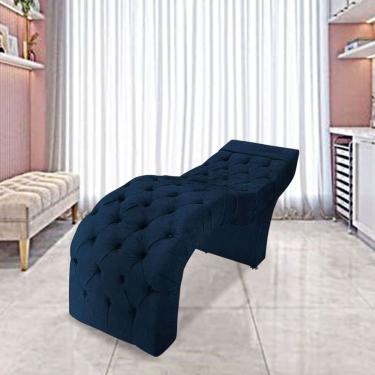 Imagem de Maca Estofada Estética Cílios Salão Spa Suede Rebeca Azul Marinho