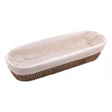 Imagem de Cesta Oval De Sisal Com Forro Em Tecido 43,5x8x15cm Wolff