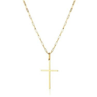 Imagem de Corrente Masculina Maciça com Pingente Cruz Ouro 18k - AGAPAPRIME JOIA