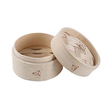 Imagem de Kopida Cesta De Vapor Bambu Natural, Comida Tradicional Chinesa Com Tampa Para Cozinhar Bolinhos, Vegetais, Carne, Peixe, Arroz