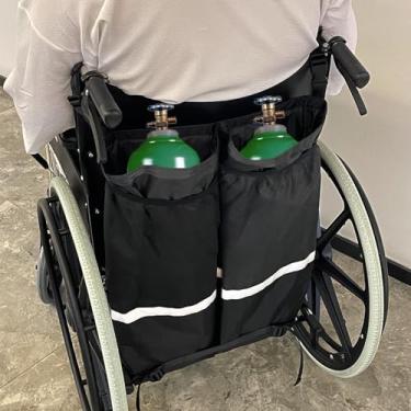 Imagem de MUROCEA Bolsa Para Cilindro De Oxigênio Cadeira Rodas - Mochila Com Suporte D E E, Dupla Portátil, 27" Lx 20" W