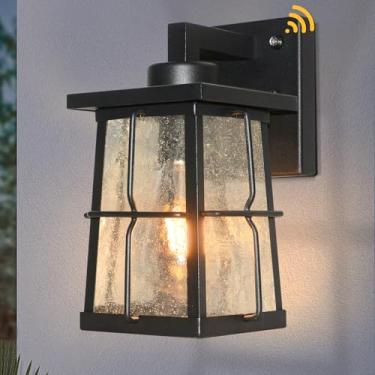 Imagem de ALVIME LIGHTING Luminária De Parede Externa Dusk To Dawn, Lanternas Para Garagem Externa, Arandelas Varanda E Entrada, Porta Pátio Jardim, Base E26 Vidro Transparente Com Sementes