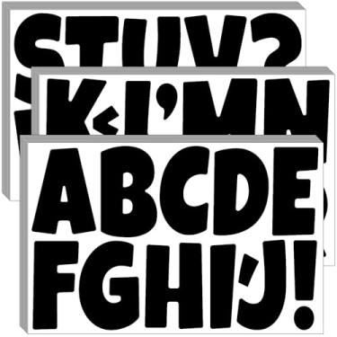 Imagem de Bemeol Letras De Quadro Avisos, 30 Folhas, 3" Espessura, Recortadas Para Colar No Alfabeto, Decoração Sala Aula, Escola E Casa (Preto)