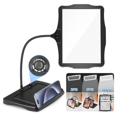 Imagem de HQGZQL Lupa Recarregável Grande 5X Com Luz E Suporte, Luminária De Mesa Flexível 50 Leds Pescoço Ganso, Página Para Leitura, Costura, Artesanato, Trabalho Perto, Pintura, Faça Você Mesmo, Preta