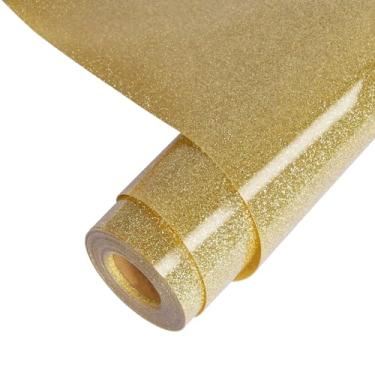 Imagem de TORC Rolo De Vinil Transferência Térmica Htv Com Glitter Champanhe 30 Cm X 6 M, Brilhante, Para Camisetas E Artesanato Em Massa