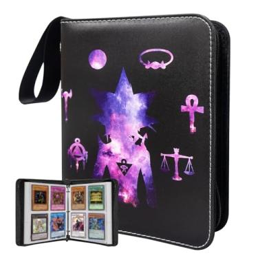 Imagem de WTVIDAS Pasta Para Cards Colecionáveis Yu-Gi-Oh Com 4 Bolsos, 60 Capas De Até 480 Cards, Álbum Tcg 3 Argolas E Cartas Removíveis Mtg