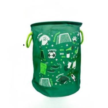Imagem de Cesto Organizador Multiuso em Tecido Dobrável - Para Roupas, Brinquedos, Itens Domésticos (40L, Preto) - Prático e Resistente(Futebol 40L)