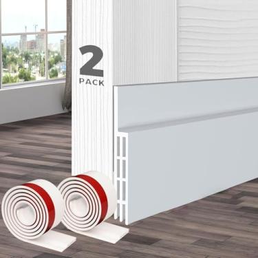 Imagem de DINGLIAN Peças Bloqueador De Correntes Ar Branco Para Porta, Rolha Fundo, Material Silicone, Reduz Ruídos Eficazmente, Previne Poeira, Isolamento Quente/Frio, 2" Largura X 39" Comprimento