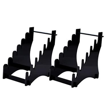 Imagem de WLSANX Suporte De Exibição Facas, Mesa Acrílico Para 6 Facas Caça, Adaga, Bolso Ou Organização (Pacote Preto Com 2)