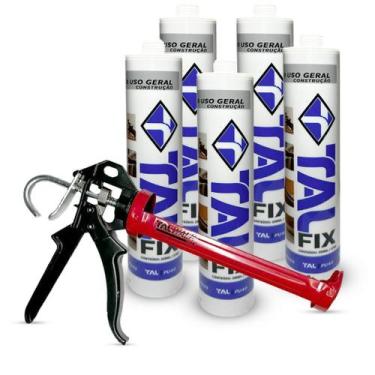 Imagem de Kit 5x un. cola silicone selante Pu40 Talfix multiuso construção uso g