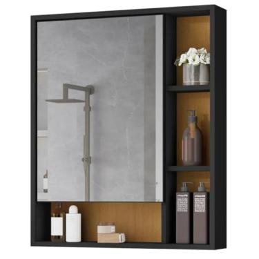 Imagem de Armário Banheiro com Espelheira Porta (Preto com Nature)