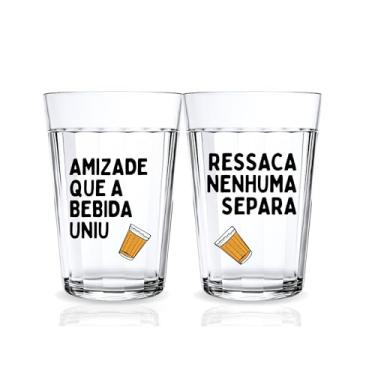 Imagem de Jogo 2 Copos Americanos Personalizados Duo Amizade Frase Ressaca Cerveja Presente Criativo Meme
